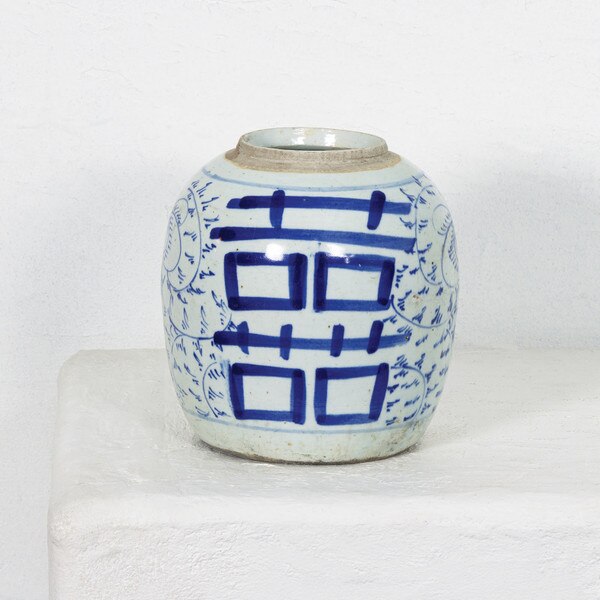 Blue and White Ceramic Pot